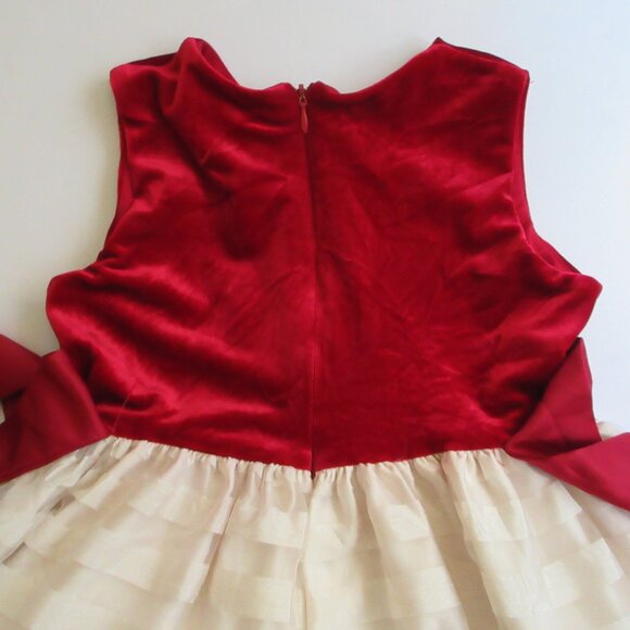 Jayne Copeland Girls Red Velvet & Ivory Crinoline Holiday Christmas Dress Size 7 - Picture 13 of 15